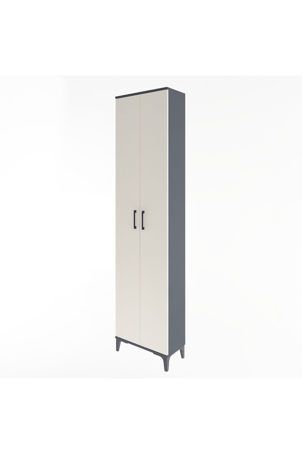 Arges Dolap 4 Raflı 2 Kapaklı 60x30x243 Antrasit-Aytaşı