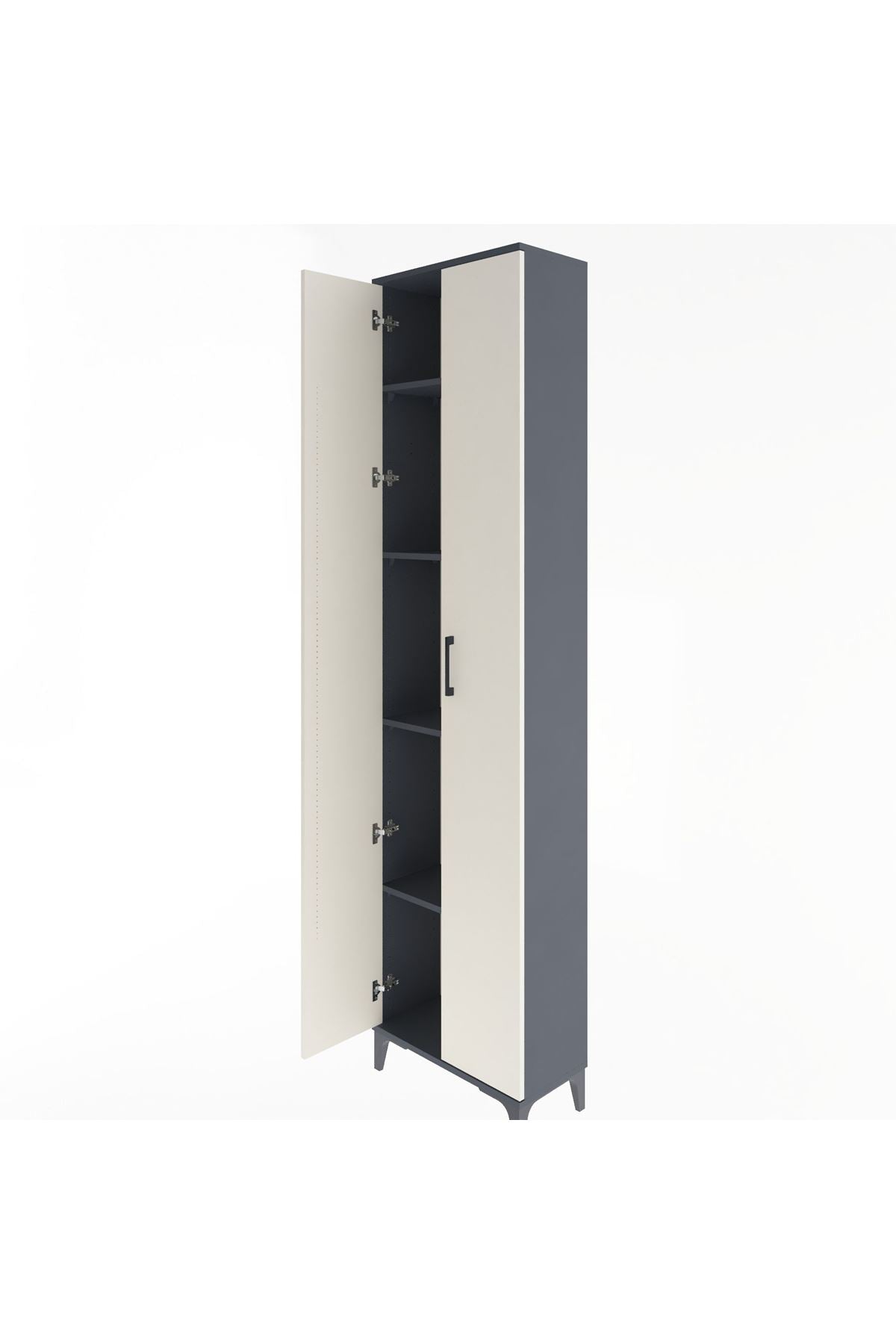 Arges Dolap 4 Raflı 2 Kapaklı 60x30x243 Antrasit-Aytaşı