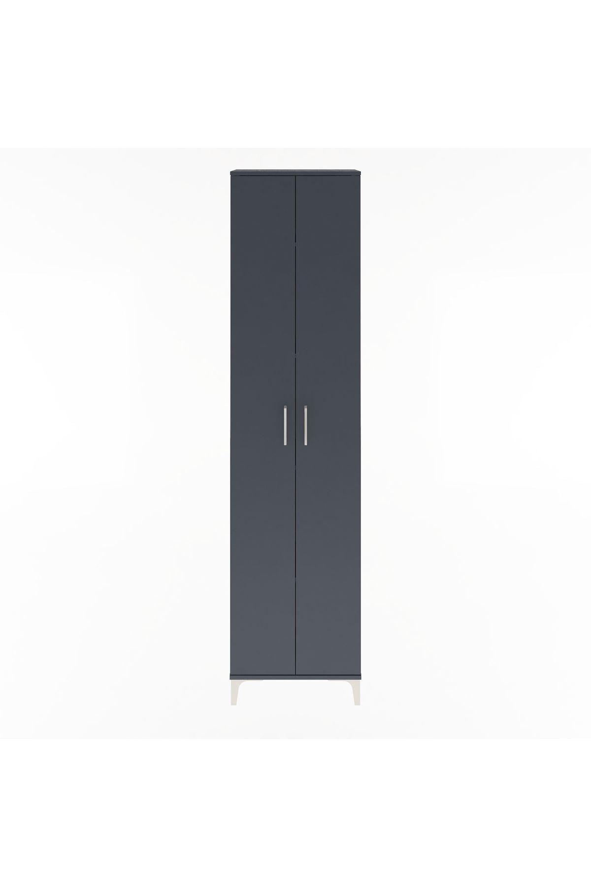 Arges Dolap 4 Raflı 2 Kapaklı 60x30x243 Antrasit-Antrasit