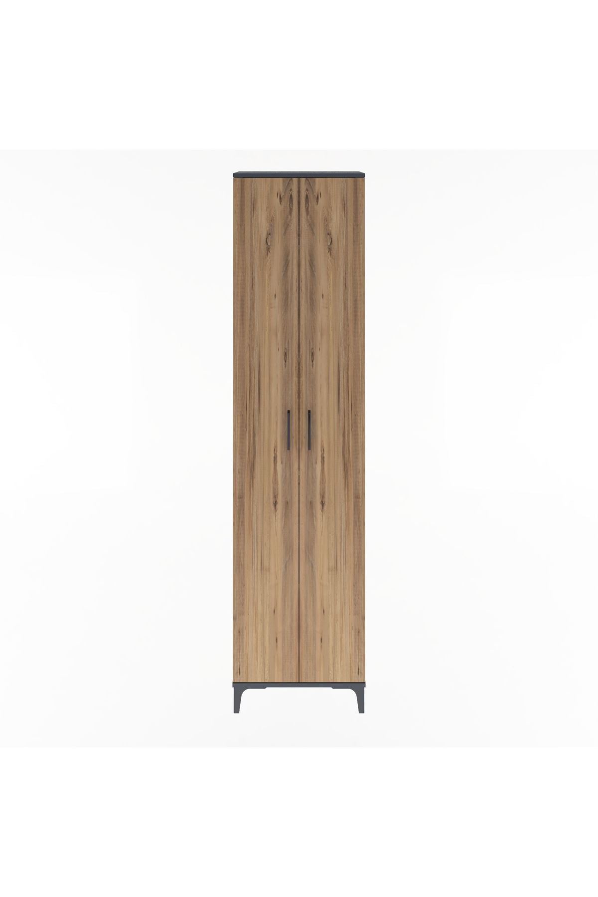 Arges Dolap 4 Raflı 2 Kapaklı 60x30x243 Antrasit-Çam