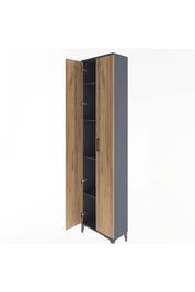 Arges Dolap 4 Raflı 2 Kapaklı 60x30x243 Antrasit-Çam