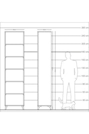 Arges Dolap 4 Raflı 2 Kapaklı 60x30x243 Antrasit-Çam