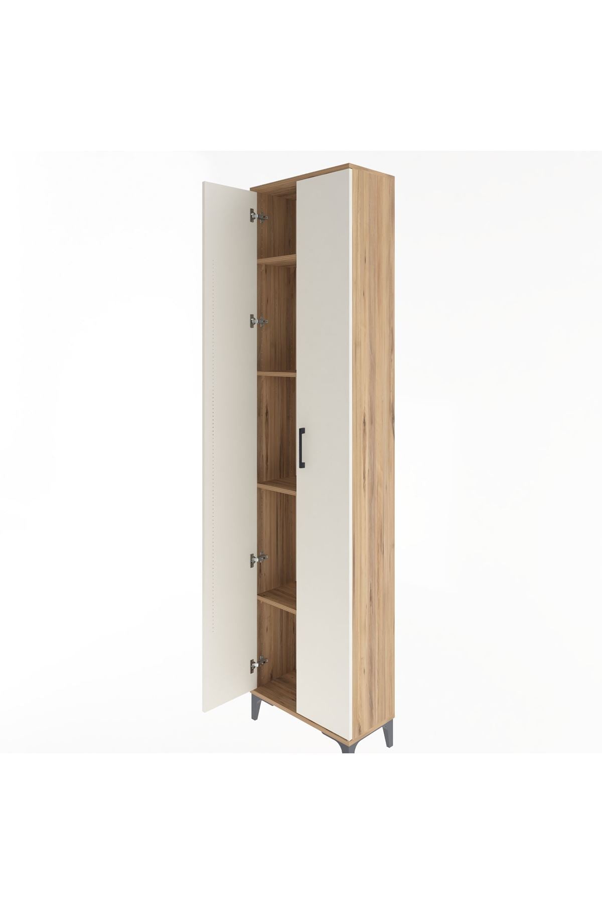 Arges Dolap 4 Raflı 2 Kapaklı 60x30x243 Çam-Aytaşı