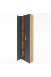 Arges Dolap 4 Raflı 2 Kapaklı 60x30x243 Çam-Antrasit