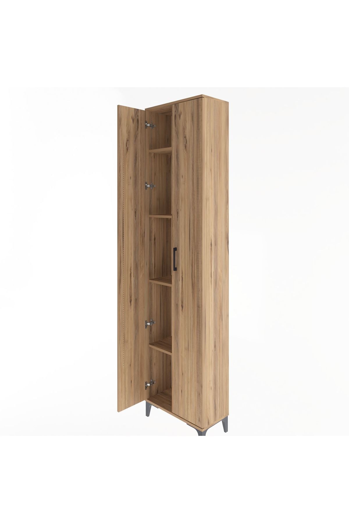 Arges Dolap 4 Raflı 2 Kapaklı 60x30x243 Çam-Çam