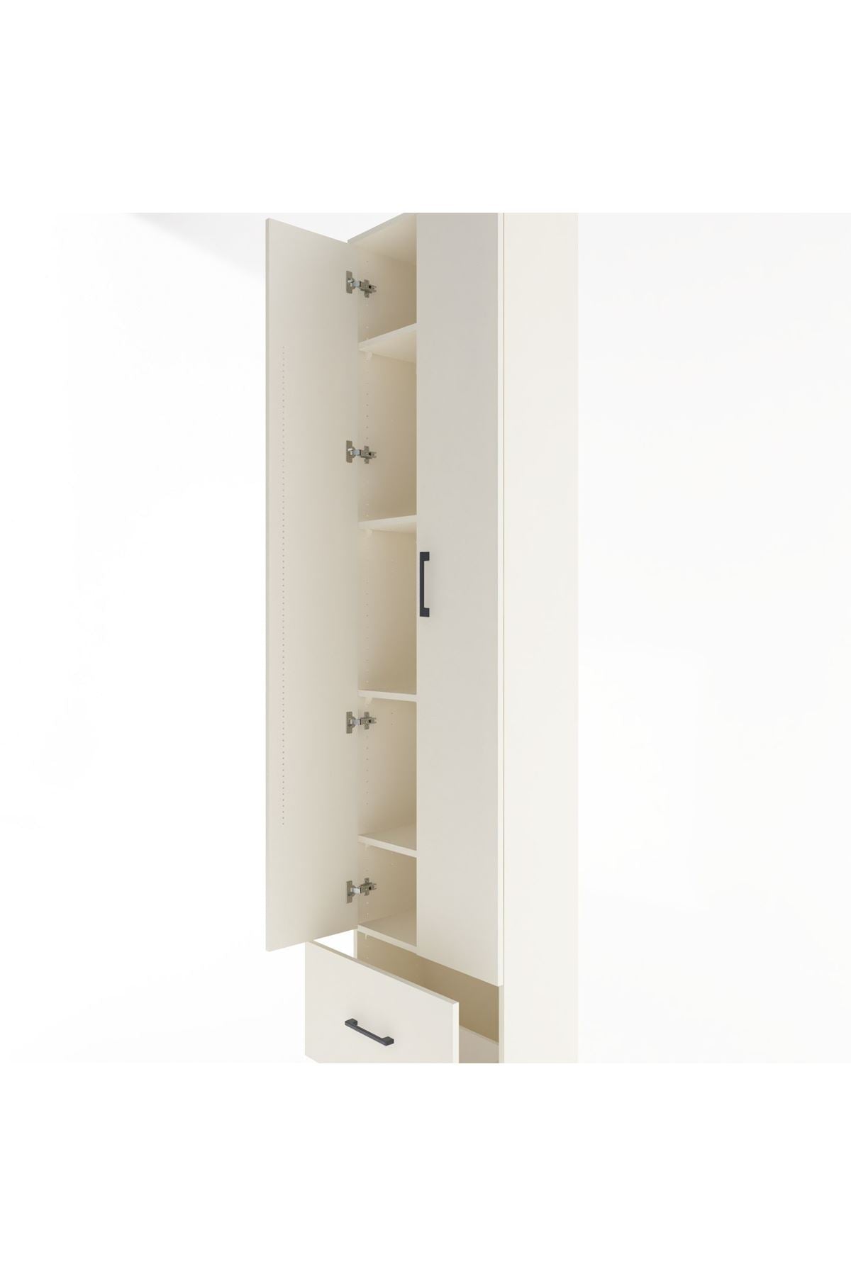 Arges Dolap 5 Raflı Tek Çekmeceli 2 Kapaklı 60x30x243 Aytaşı-Aytaşı