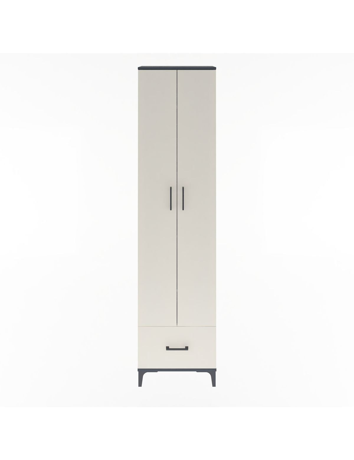 Arges Dolap 5 Raflı Tek Çekmeceli 2 Kapaklı 60x30x243 Antrasit-Aytaşı