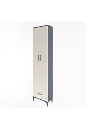 Arges Dolap 5 Raflı Tek Çekmeceli 2 Kapaklı 60x30x243 Antrasit-Aytaşı