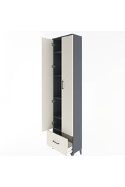 Arges Dolap 5 Raflı Tek Çekmeceli 2 Kapaklı 60x30x243 Antrasit-Aytaşı