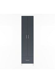 Arges Dolap 5 Raflı Tek Çekmeceli 2 Kapaklı 60x30x243 Antrasit-Antrasit