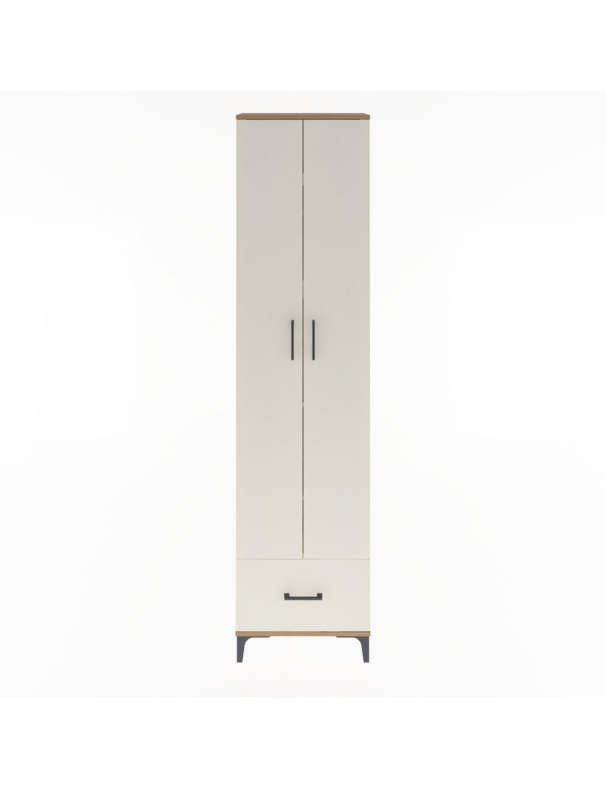 Arges Dolap 5 Raflı Tek Çekmeceli 2 Kapaklı 60x30x243 Çam-Aytaşı