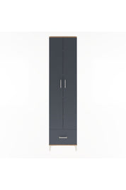 Arges Dolap 5 Raflı Tek Çekmeceli 2 Kapaklı 60x30x243 Çam-Antrasit