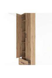 Arges Dolap 5 Raflı Tek Çekmeceli 2 Kapaklı 60x30x243 Çam-Çam