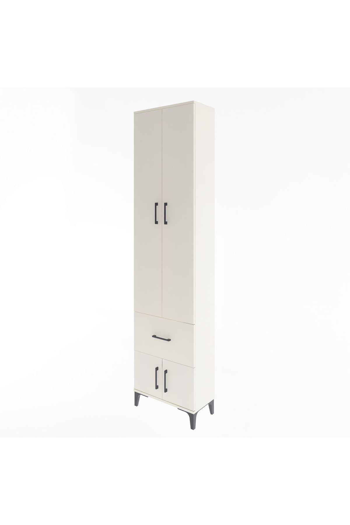 Arges Dolap 4 Raflı Tek Çekmeceli 4 Kapaklı 60x30x243 Aytaşı-Aytaşı