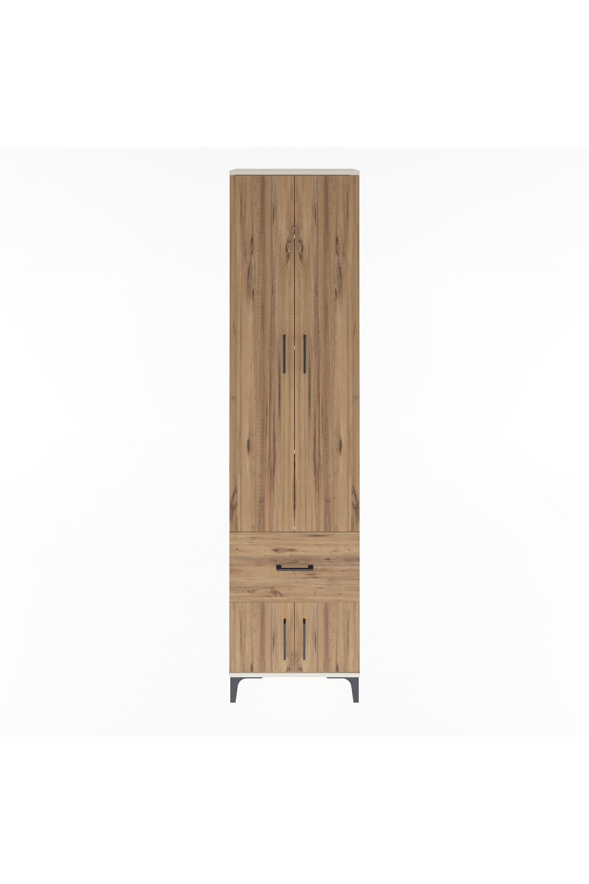 Arges Dolap 4 Raflı Tek Çekmeceli 4 Kapaklı 60x30x243 Aytaşı-Çam