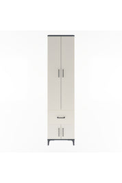 Arges Dolap 4 Raflı Tek Çekmeceli 4 Kapaklı 60x30x243 Antrasit-Aytaşı