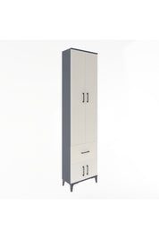 Arges Dolap 4 Raflı Tek Çekmeceli 4 Kapaklı 60x30x243 Antrasit-Aytaşı