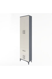 Arges Dolap 4 Raflı Tek Çekmeceli 4 Kapaklı 60x30x243 Antrasit-Aytaşı
