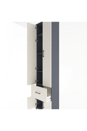 Arges Dolap 4 Raflı Tek Çekmeceli 4 Kapaklı 60x30x243 Antrasit-Aytaşı