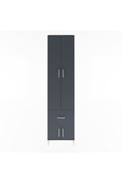 Arges Dolap 4 Raflı Tek Çekmeceli 4 Kapaklı 60x30x243 Antrasit-Antrasit