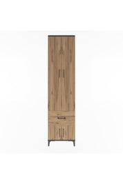 Arges Dolap 4 Raflı Tek Çekmeceli 4 Kapaklı 60x30x243 Antrasit-Çam