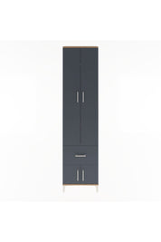 Arges Dolap 4 Raflı Tek Çekmeceli 4 Kapaklı 60x30x243 Çam-Antrasit
