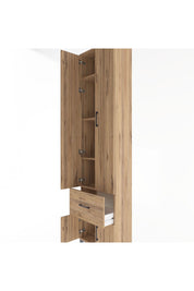 Arges Dolap 4 Raflı Tek Çekmeceli 4 Kapaklı 60x30x243 Çam-Çam