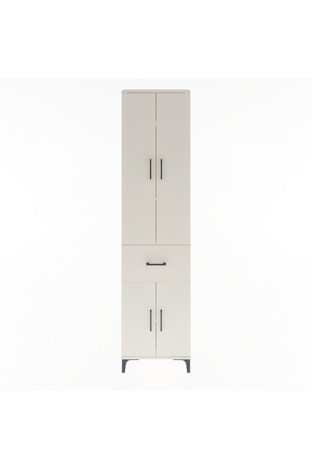 Arges Dolap 4 Raflı Tek Çekmeceli 4 Kapaklı 60x30x243 Aytaşı-Aytaşı