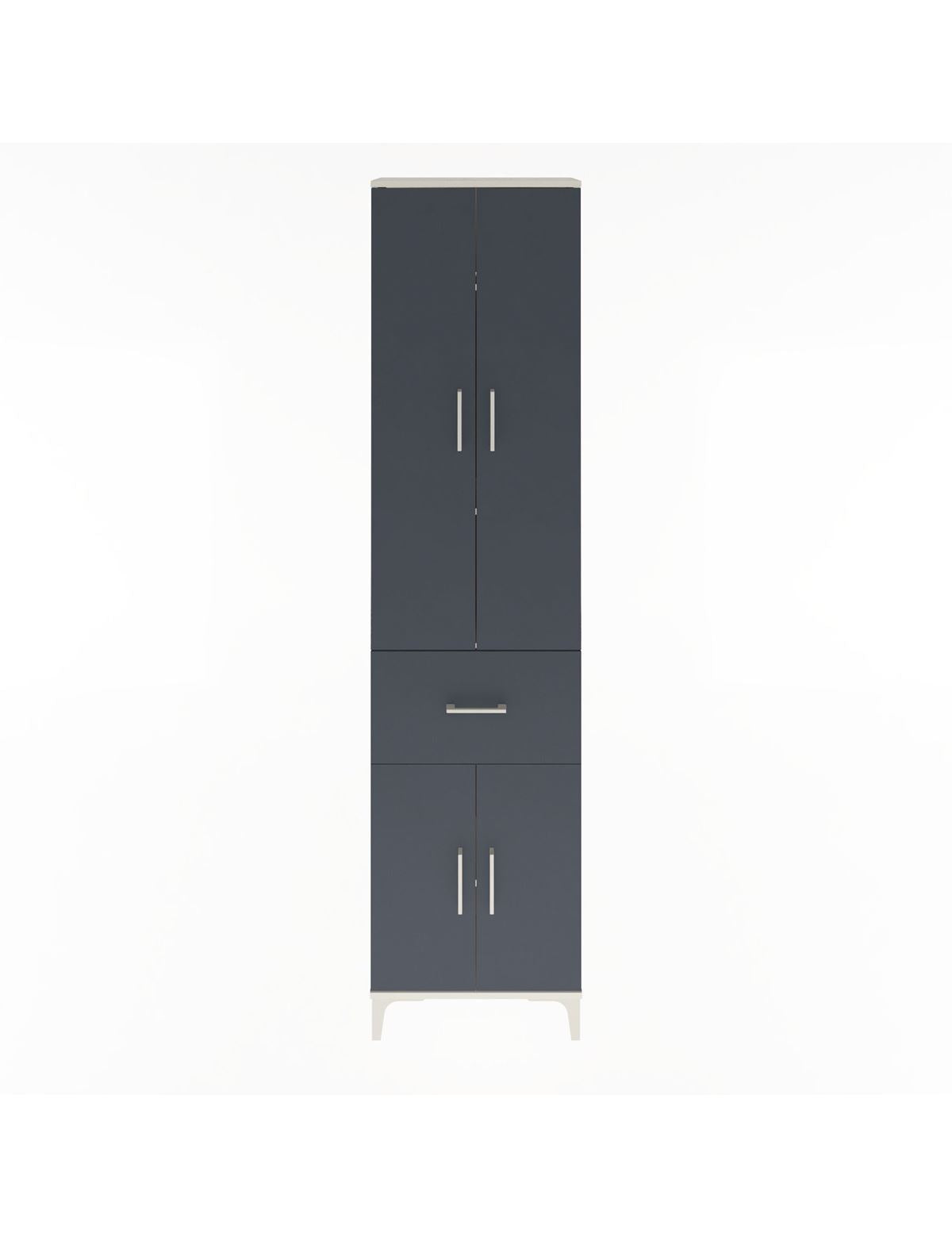 Arges Dolap 4 Raflı Tek Çekmeceli 4 Kapaklı 60x30x243 Aytaşı-Antrasit
