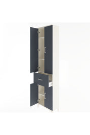 Arges Dolap 4 Raflı Tek Çekmeceli 4 Kapaklı 60x30x243 Aytaşı-Antrasit