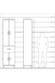 Arges Dolap 4 Raflı Tek Çekmeceli 4 Kapaklı 60x30x243 Aytaşı-Antrasit