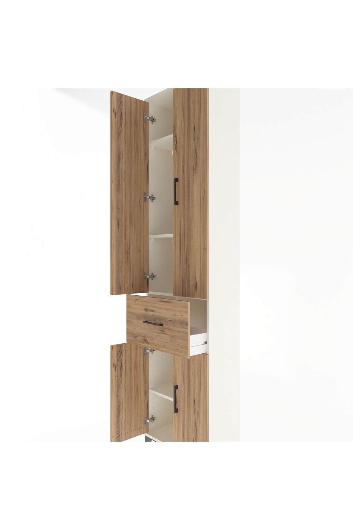 Arges Dolap 4 Raflı Tek Çekmeceli 4 Kapaklı 60x30x243 Aytaşı-Çam