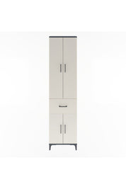 Arges Dolap 4 Raflı Tek Çekmeceli 4 Kapaklı 60x30x243 Antrasit-Aytaşı