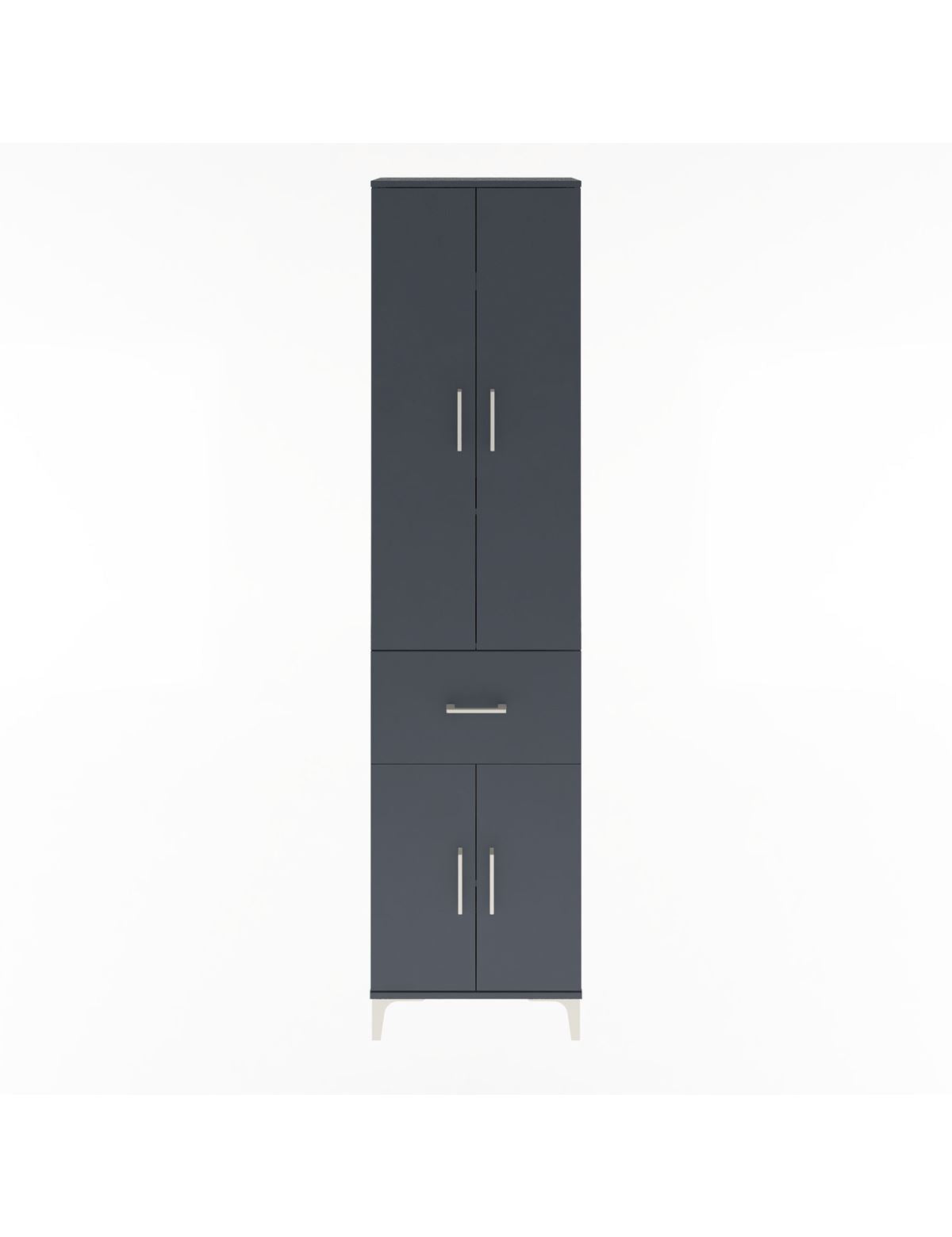 Arges Dolap 4 Raflı Tek Çekmeceli 4 Kapaklı 60x30x243 Antrasit-Antrasit