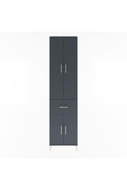 Arges Dolap 4 Raflı Tek Çekmeceli 4 Kapaklı 60x30x243 Antrasit-Antrasit