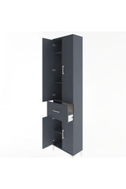 Arges Dolap 4 Raflı Tek Çekmeceli 4 Kapaklı 60x30x243 Antrasit-Antrasit