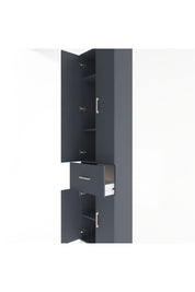 Arges Dolap 4 Raflı Tek Çekmeceli 4 Kapaklı 60x30x243 Antrasit-Antrasit