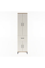 Arges Dolap 4 Raflı Tek Çekmeceli 4 Kapaklı 60x30x243