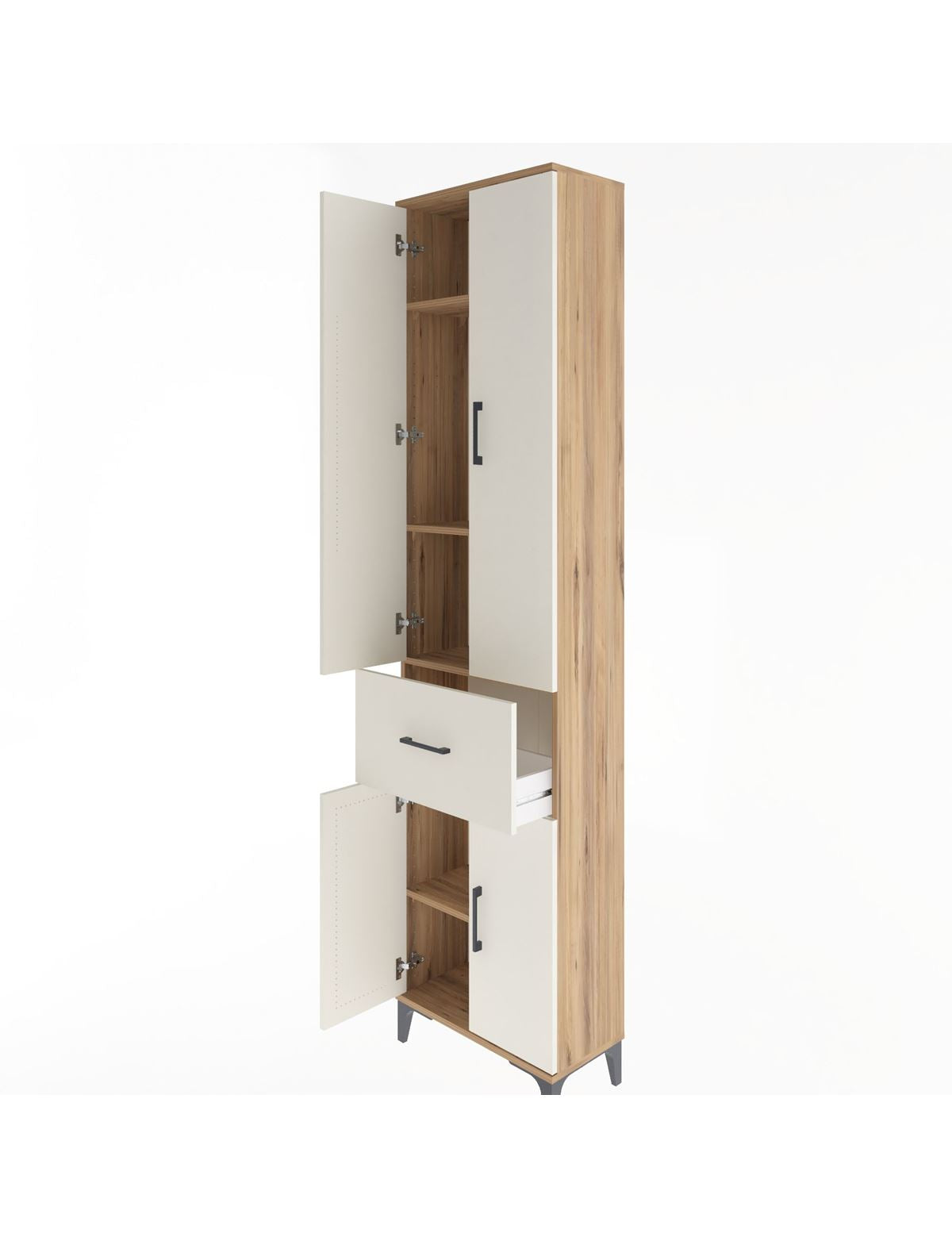 Arges Dolap 4 Raflı Tek Çekmeceli 4 Kapaklı 60x30x243 - S32M004V7A