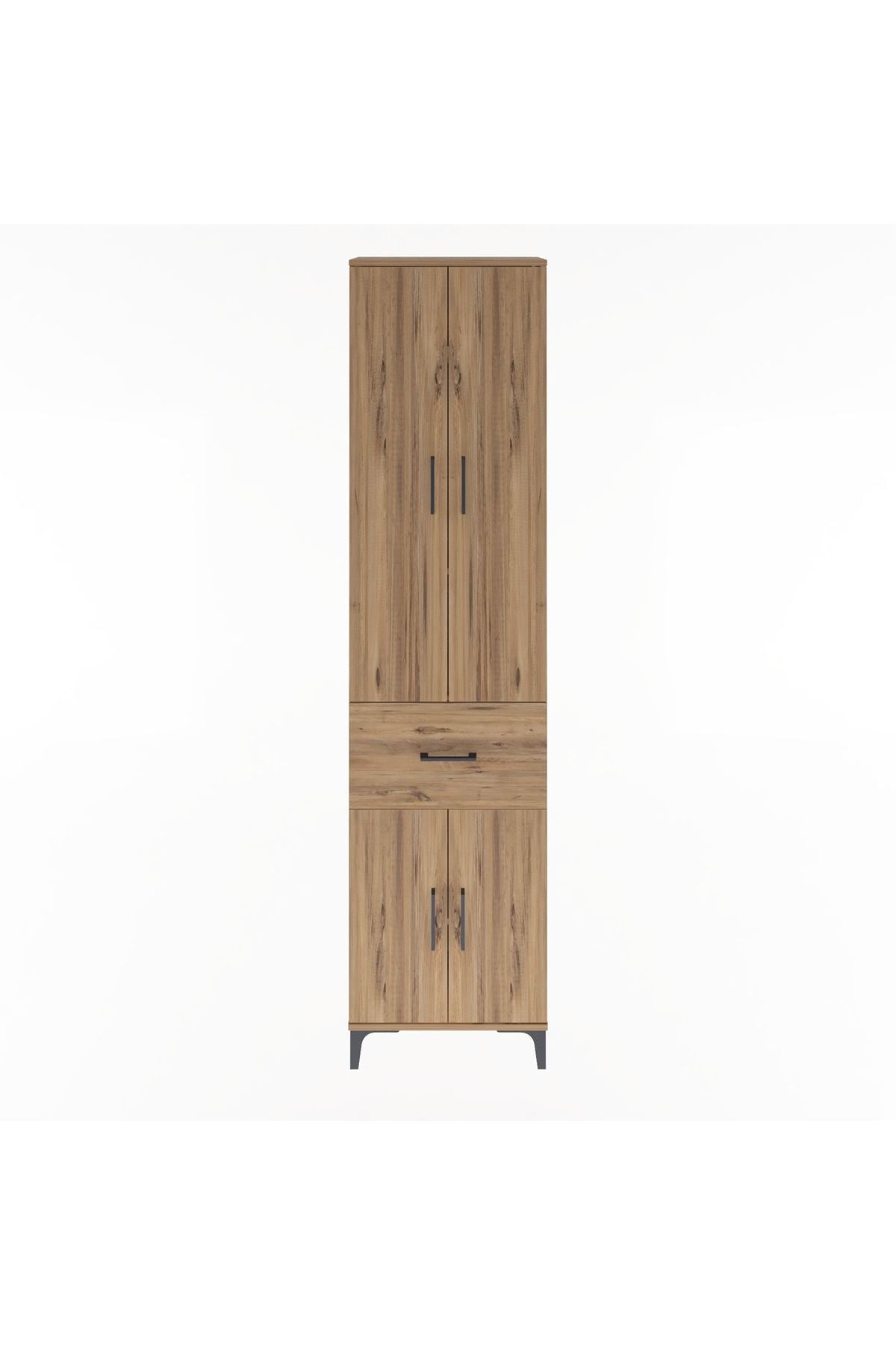 Arges Dolap 4 Raflı Tek Çekmeceli 4 Kapaklı 60x30x243 Çam-Çam