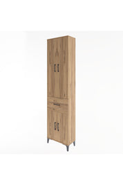 Arges Dolap 4 Raflı Tek Çekmeceli 4 Kapaklı 60x30x243 Çam-Çam