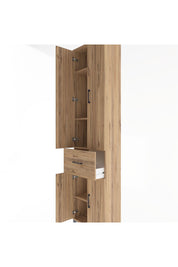 Arges Dolap 4 Raflı Tek Çekmeceli 4 Kapaklı 60x30x243 Çam-Çam