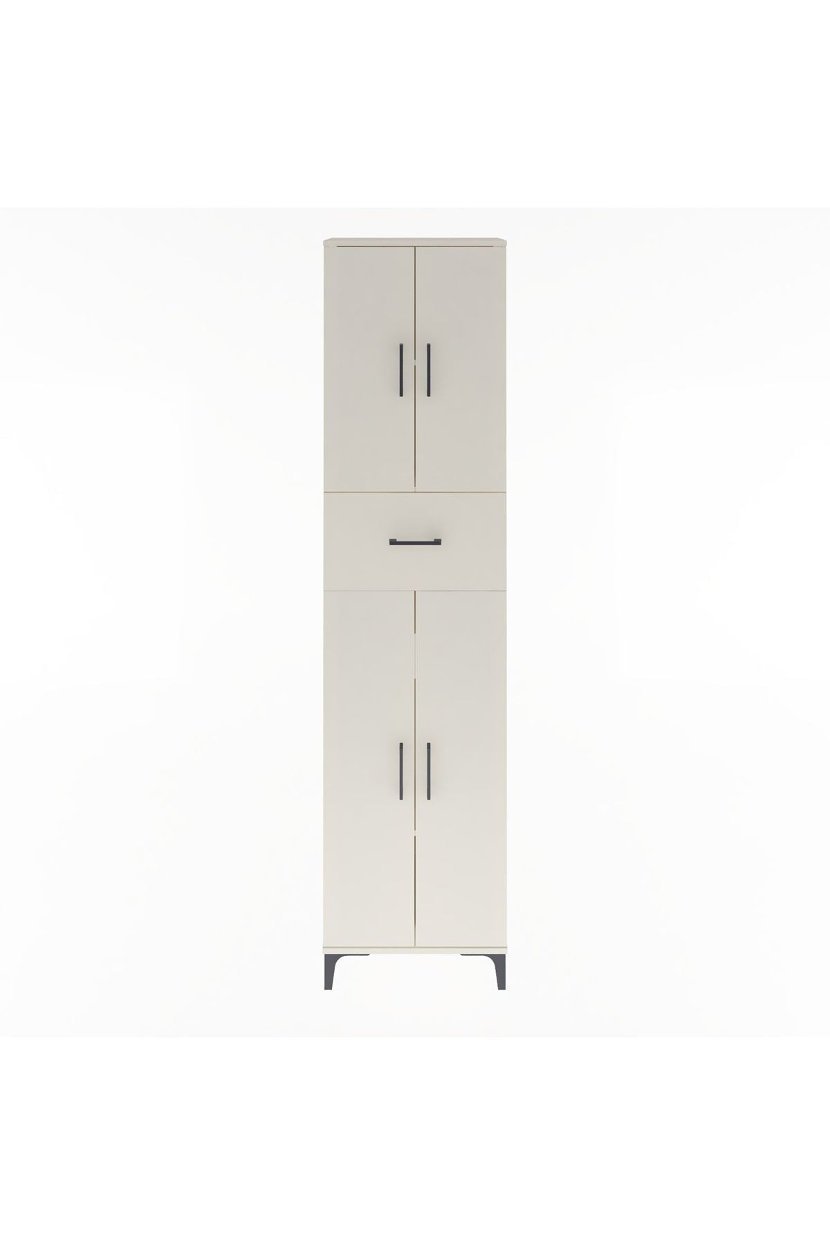 Arges Dolap 4 Raflı Tek Çekmeceli 4 Kapaklı 60x30x243 Aytaşı-Aytaşı