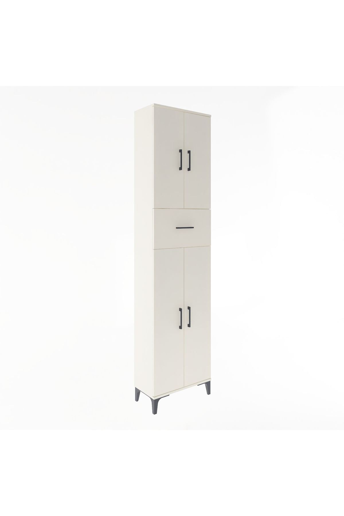 Arges Dolap 4 Raflı Tek Çekmeceli 4 Kapaklı 60x30x243 - S32M005V1A