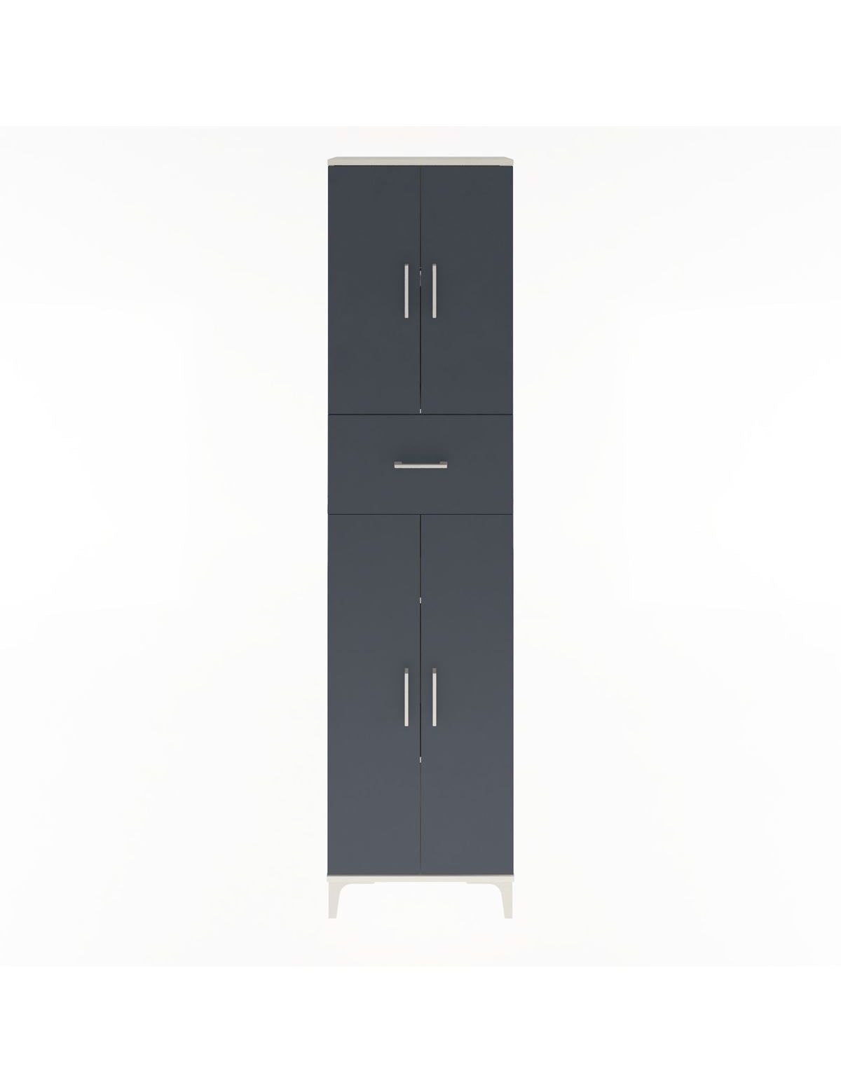 Arges Dolap 4 Raflı Tek Çekmeceli 4 Kapaklı 60x30x243 Aytaşı-Antrasit