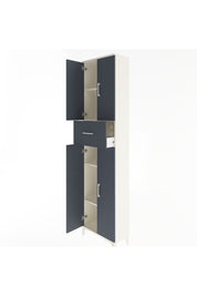 Arges Dolap 4 Raflı Tek Çekmeceli 4 Kapaklı 60x30x243 Aytaşı-Antrasit