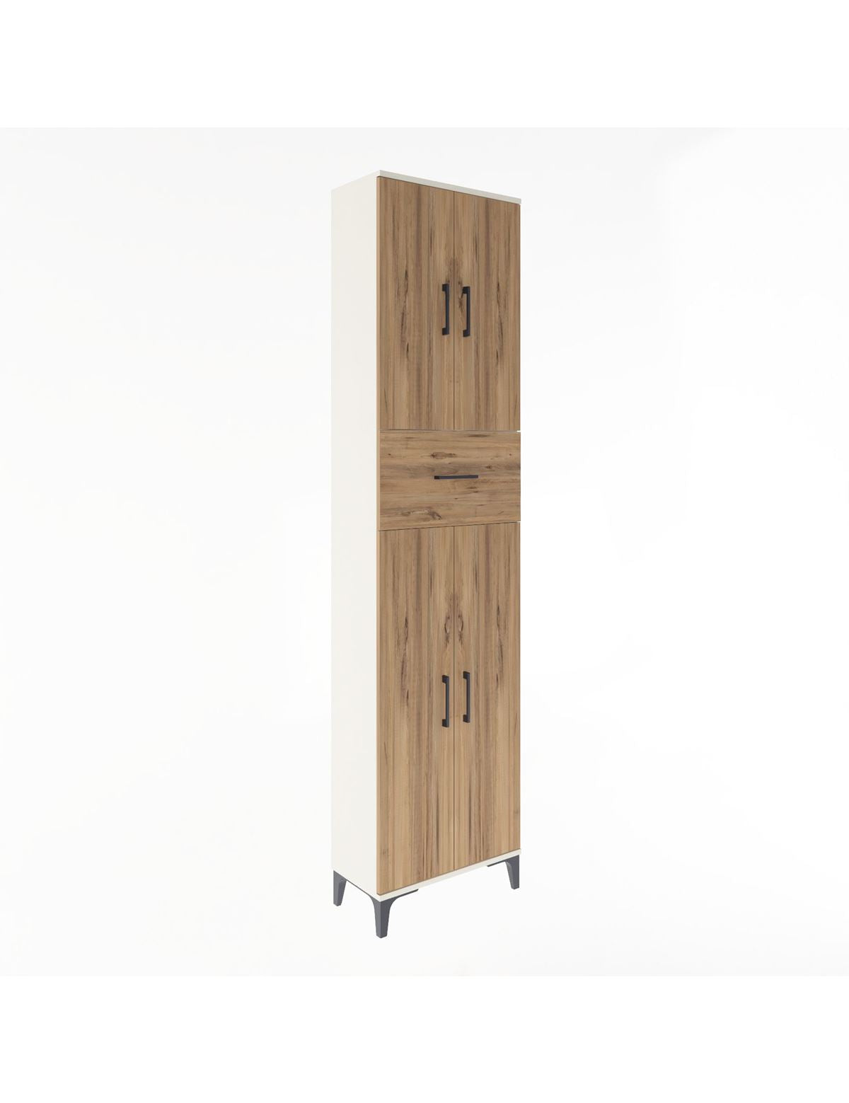 Arges Dolap 4 Raflı Tek Çekmeceli 4 Kapaklı 60x30x243 Aytaşı-Çam