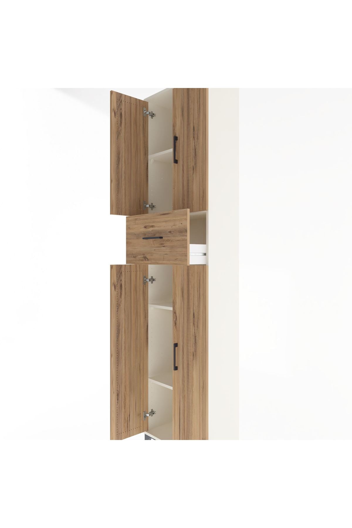 Arges Dolap 4 Raflı Tek Çekmeceli 4 Kapaklı 60x30x243 Aytaşı-Çam