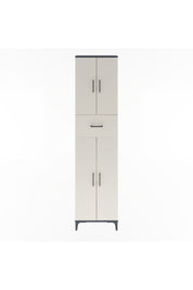 Arges Dolap 4 Raflı Tek Çekmeceli 4 Kapaklı 60x30x243 Antrasit-Aytaşı