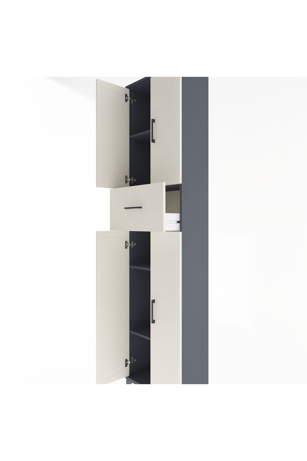 Arges Dolap 4 Raflı Tek Çekmeceli 4 Kapaklı 60x30x243 - S32M005V4A